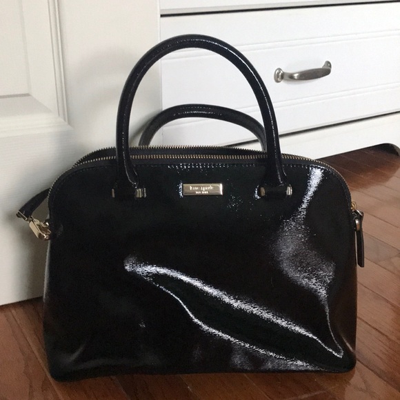 kate spade Handbags - MUST GO Kate Spade Black Shiny Purse/Crossbody